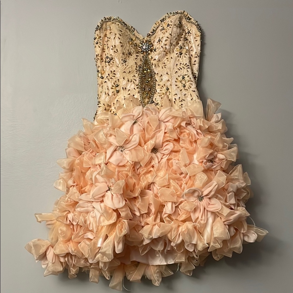 Elegant Cream and Gold Dress